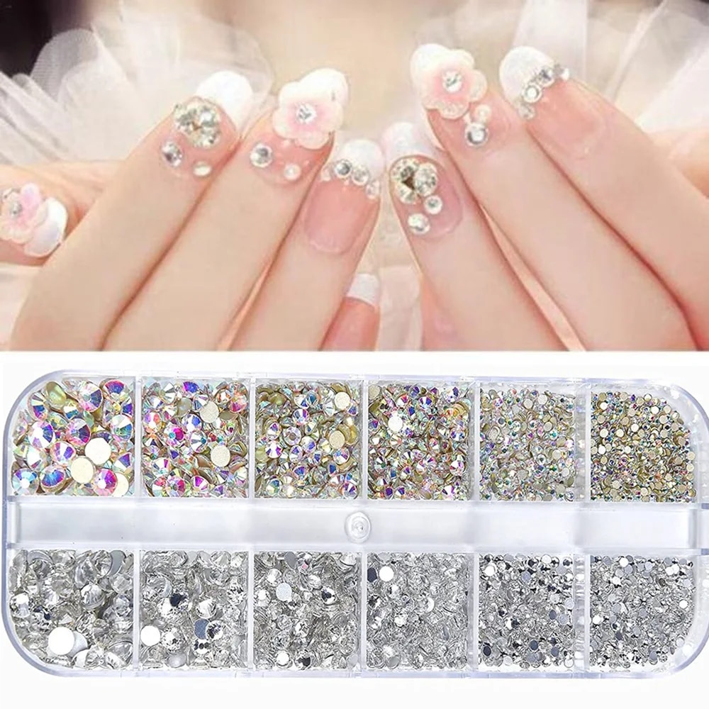 Crystal Bead Mix - Caja de 12 rejillas con diamantes