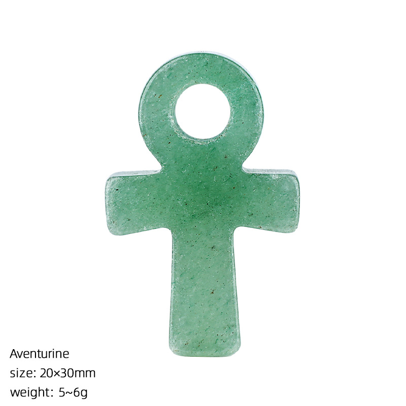 Jewelry Making Michaels - Colgante Cruz Ankh de Aventurina Verde,