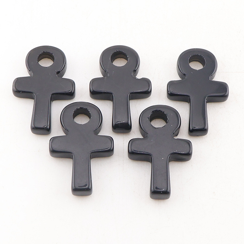 Jewelry Making Michaels - Colgante de Obsidiana con Cruz Ankh,