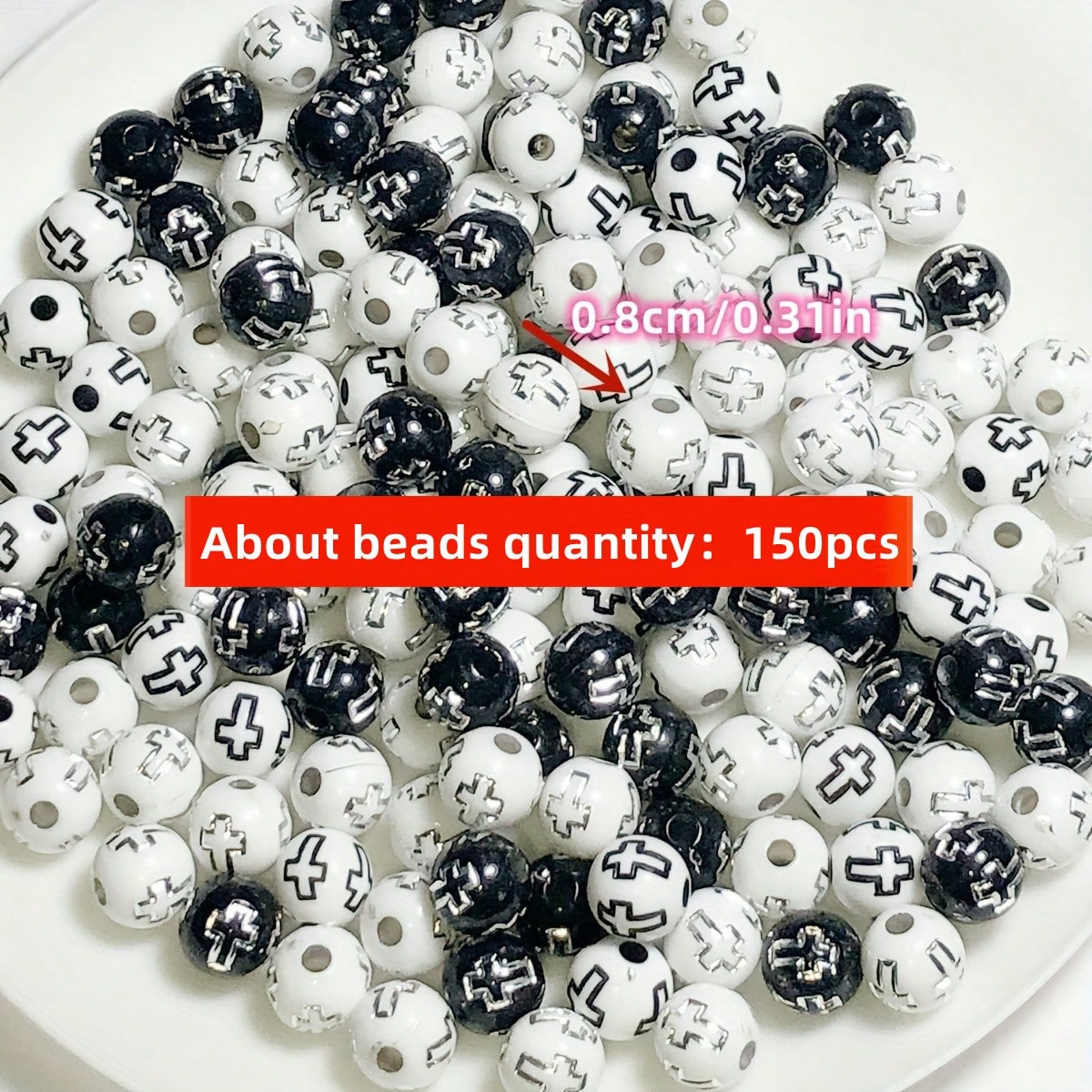 Cuentas Cruzadas Blancas y Neg - Jewelry Making Business reseña y precio