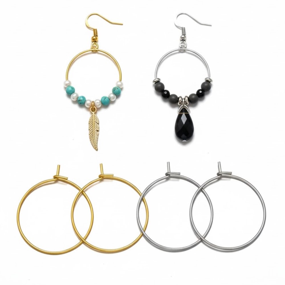 50 Piezas de Aros de Acero Ino - Jewelry Making Wire reseña y precio